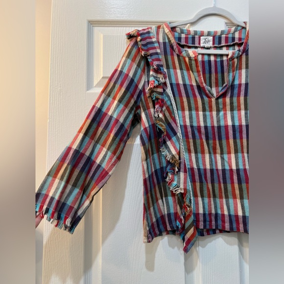 Anthropologie DRA Size Large Plaid Blouse - Picture 2 of 4